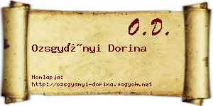 Ozsgyányi Dorina névjegykártya
